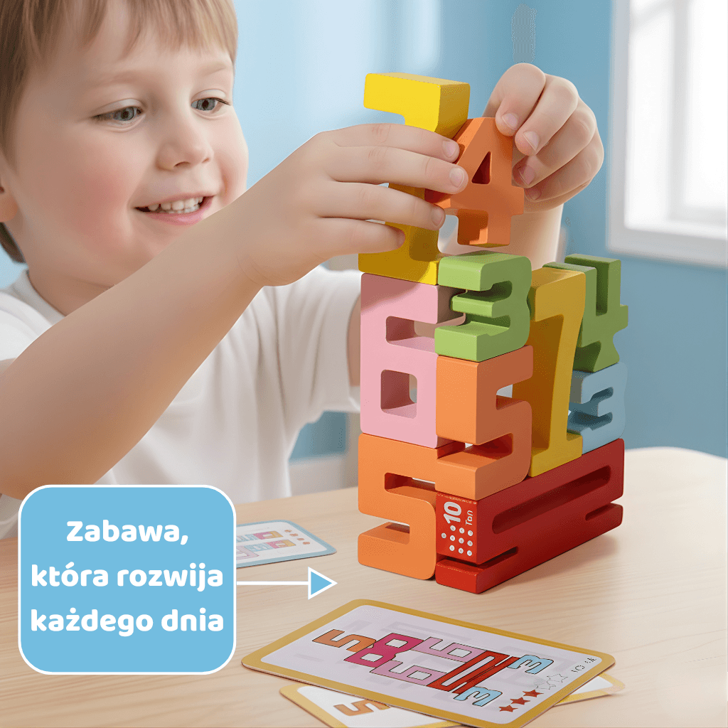 Cyfraki – Drewniana Układanka 3D do Nauki Liczenia